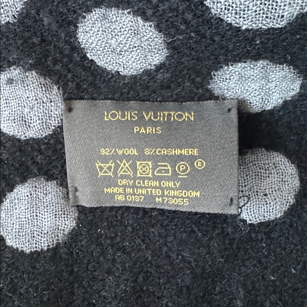 Louis Vuitton Black and Gray Polka Dot Scarf - Picture 4 of 6